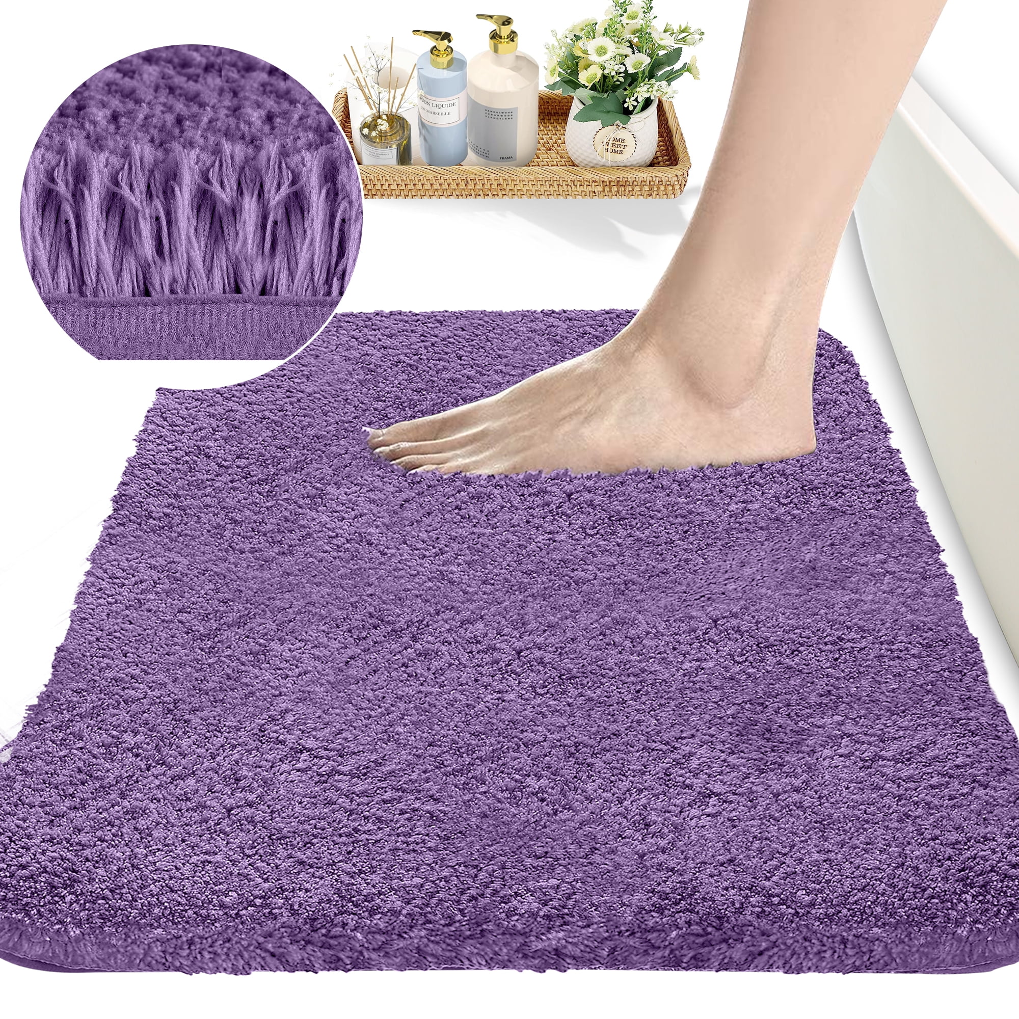 Arkham Horror Contemporary Purple Superfine Fiber Bath Rugs, 20"×32