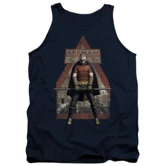 Arkham City-Arkham Robin - Adult Tank Top - Navy- Medium
