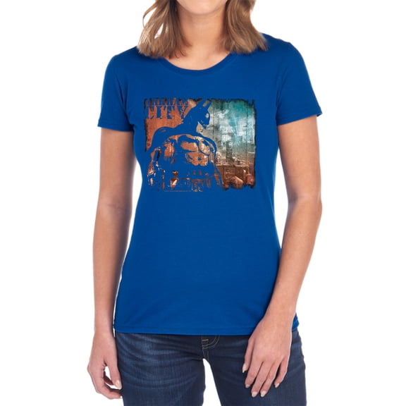 Arkham City City Knockout Women's T Shirt, Royal, X-Large
