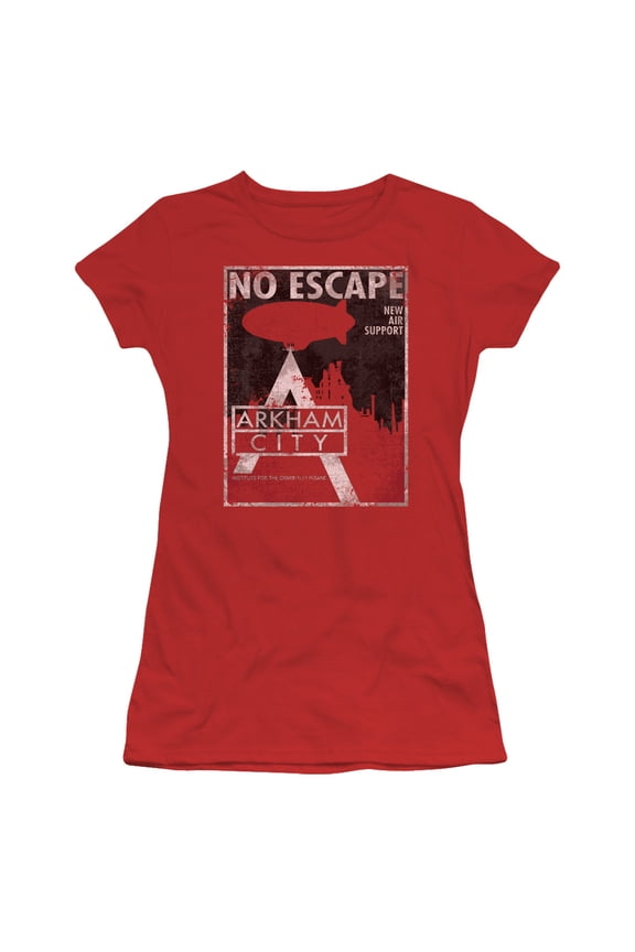 Batman Arkham City No Escape S/S Junior Women's T-Shirt Sheer Red