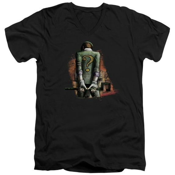Arkham City - Riddler Convicted - Slim Fit V Neck Shirt - XX-Large