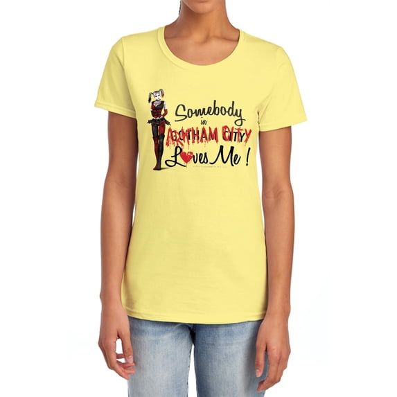 Arkham City Somebody Loves Me Women's T Shirt, Banana, 2X-Large