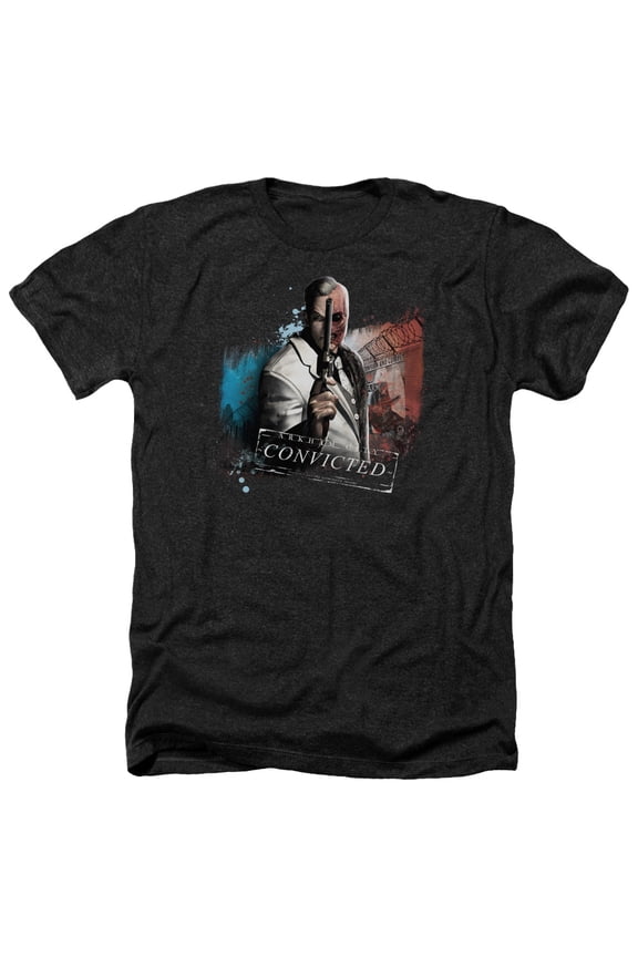 Arkham City - Two Face - Heather Short Sleeve Shirt - Large