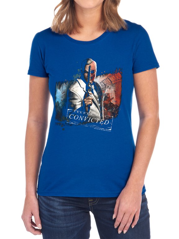 Arkham City Two Face Women's T Shirt, Royal, Small
