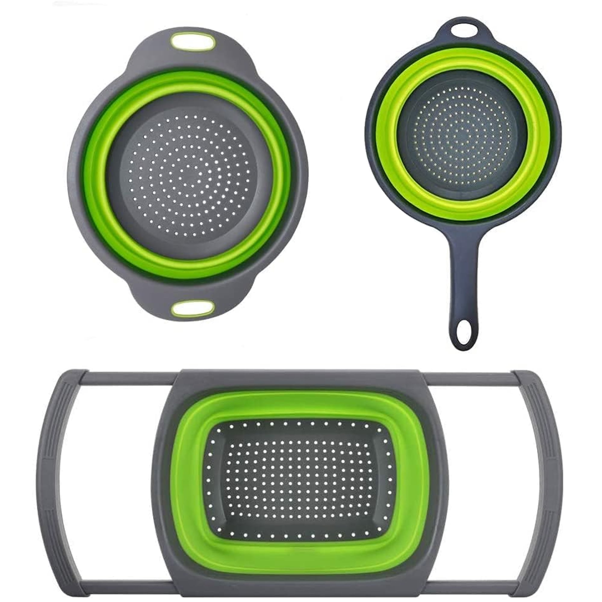 Arkham Collapsible Colander Set, Pasta Strainer Basket with Handles