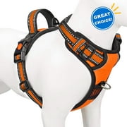 Howarmer Dog Harness, No-Pull Pet Harness with 2 Leash Clips, Adjustable Soft Padded Dog Vest, Reflective No-Choke Pet Oxford Vest with Easy Control Handle for 