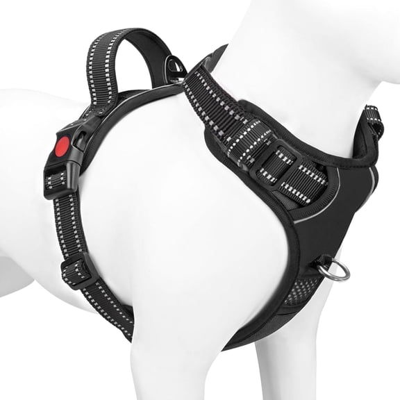 Puppy Dog Harness, No-Pull Adjustable Soft Padded Reflective Easy Control, Black XS