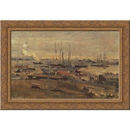 Arkhangelsk 24x18 Gold Ornate Wood Framed Canvas Art by Konstantin Korovin