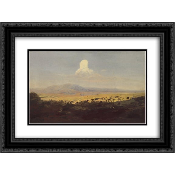 Arkhip Kuindzhi 2x Matted 24x18 Black Ornate Framed Art Print 'Cloud over the mountain valley'