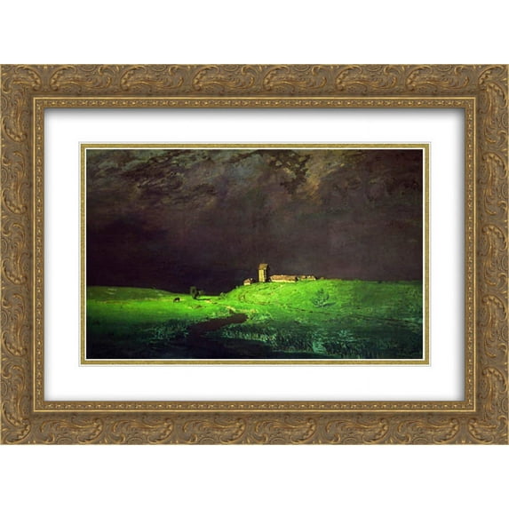 Arkhip Kuindzhi 2x Matted 24x18 Gold Ornate Framed Art Print 'After a Rain'