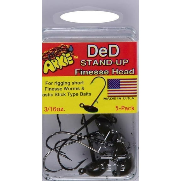 Arkie Lures DeD Stand-Up Finesse Jig Head, Color Green Pumpkin, Size 3/16 oz.