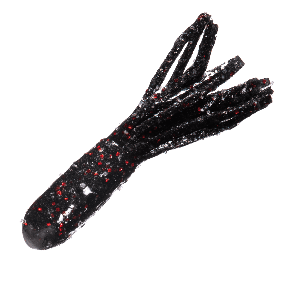 Arkie Lures Double Dip Salty Tube Fishing Lure, Black Neon, 3.5"
