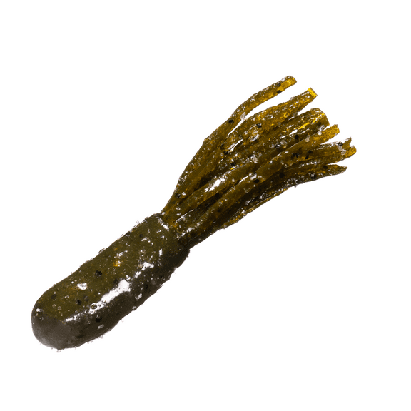 Arkie Lures Double Dip Salty Tube Fishing Lure, Green Pumpkin Pepper, 3.5"