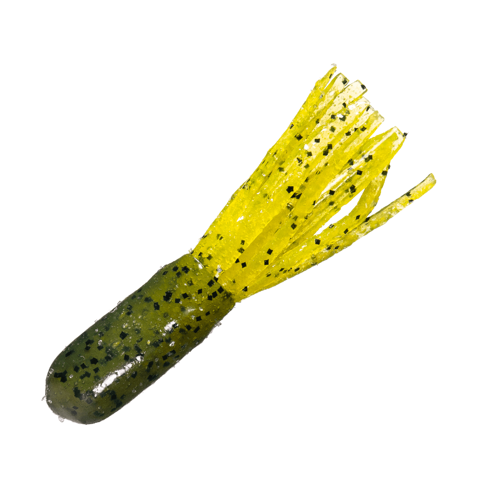 Arkie Lures Double Dip Salty Tube Fishing Lure, Watermelon Chartreuse, 3.5"