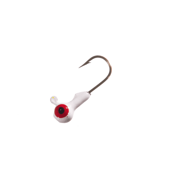 Arkie Lures Double Eye Painted Jig Heads, 1/16 oz, #1 White, 100 Pack Fishing Lures