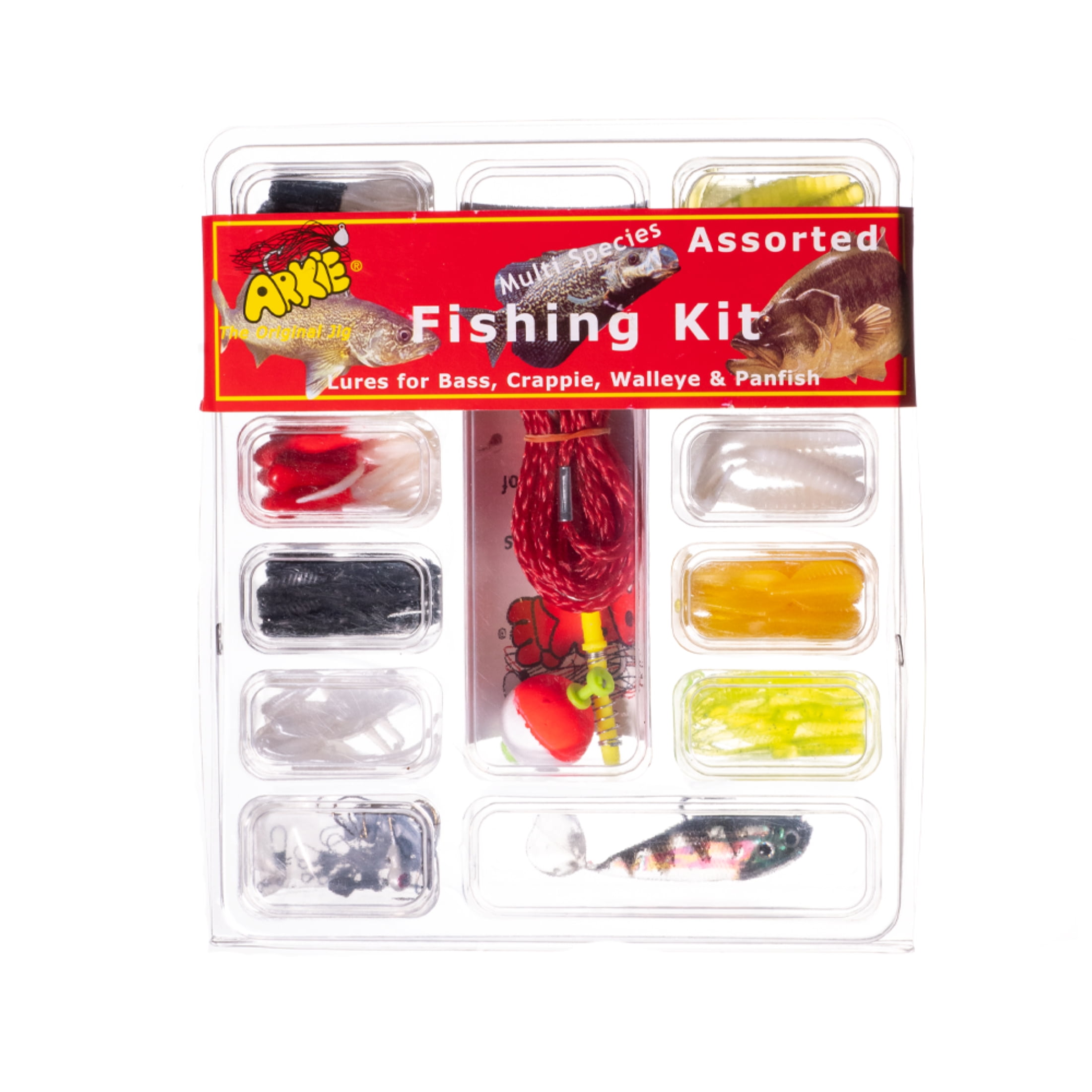 Arkie Lures Fishing Kit for Bass, Crappie, Walleye, Panfish, 112 Pieces