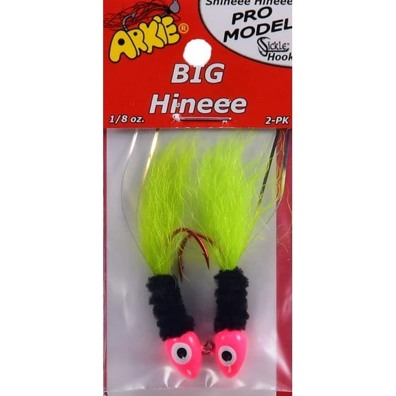 Arkie Lures Pro Model Shineee Hineee Jig, Size 1/8 oz., Color Pink/Black/Chartreuse