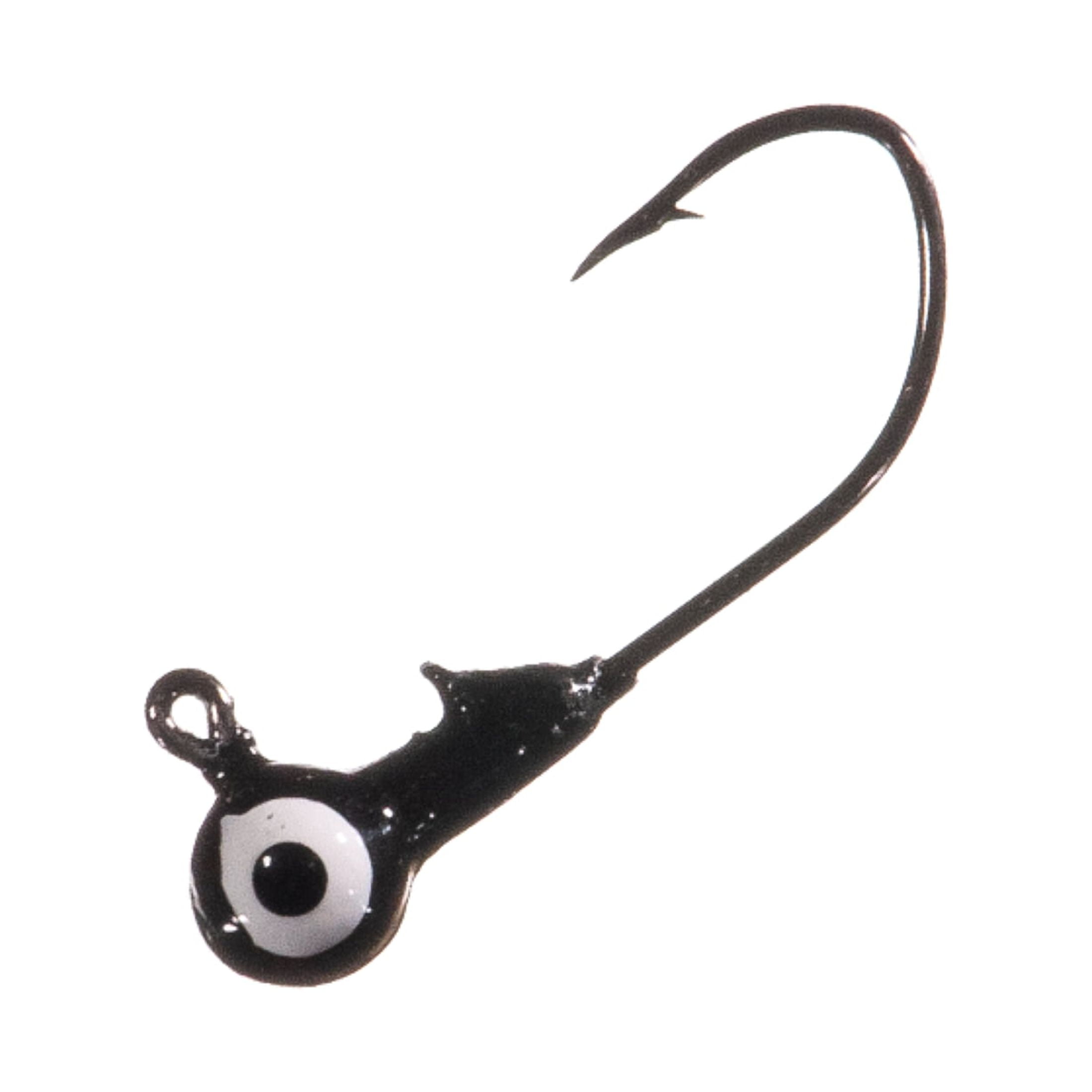Arkie Lures Pro Model Sickle Hook Jig Head, Color Black, Size 1/16 oz