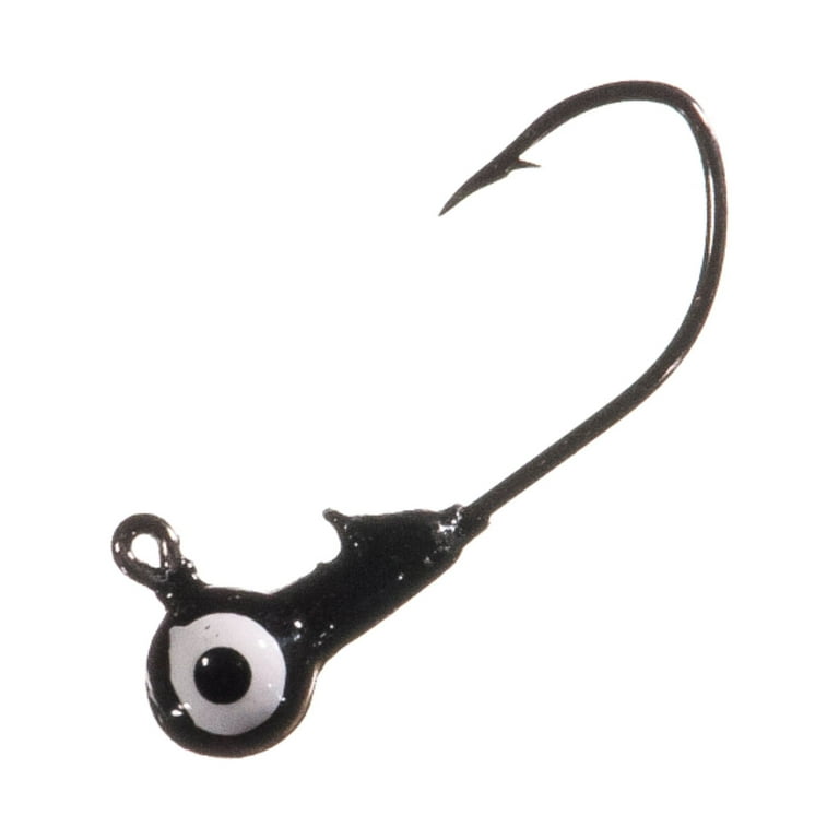 Arkie Lures Pro Model Sickle Hook Jig Head, Color Black, Size 1/16 oz.