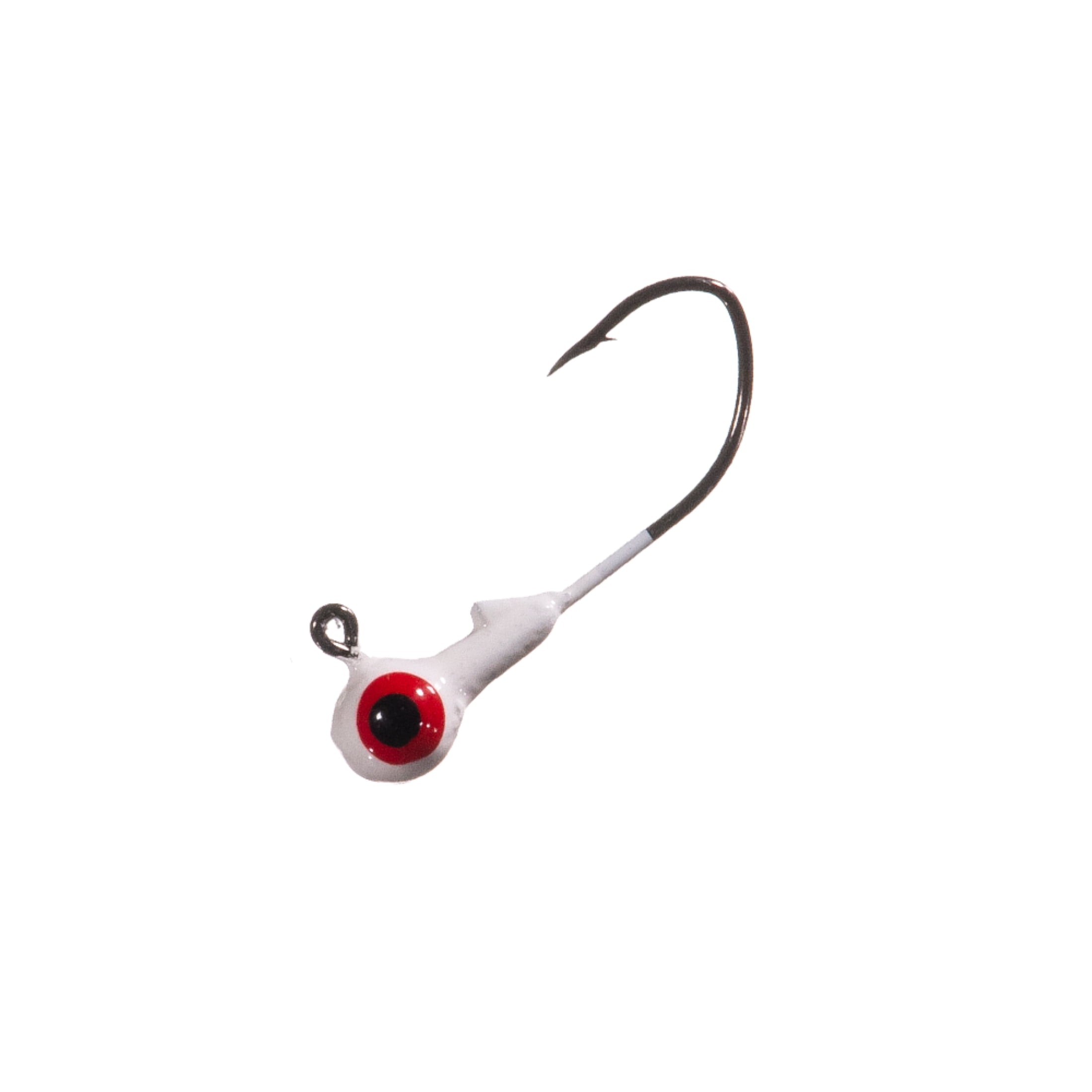 Arkie Lures Pro Model Sickle Hook Jig Head, Color White, Size 1/16 oz