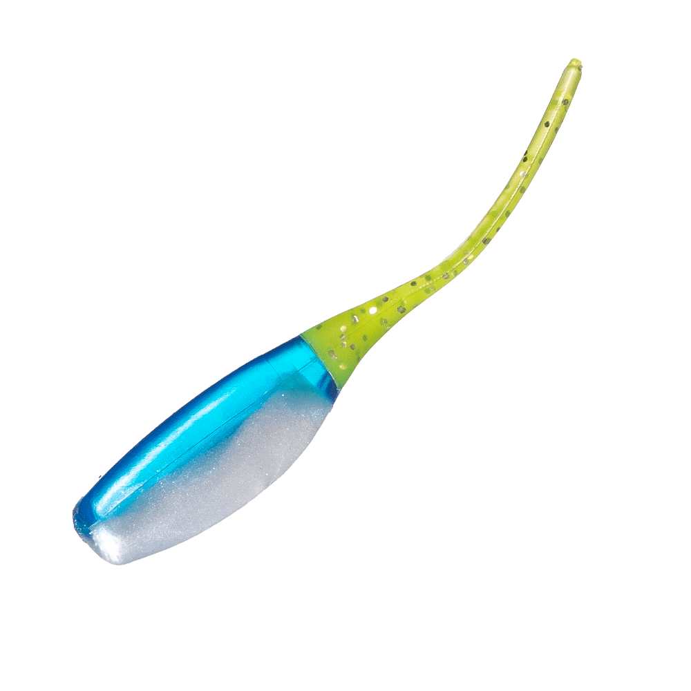 Arkie Lures Sexee Tail Shad Fishing Lure, Blue Chartreuse, 18 Count