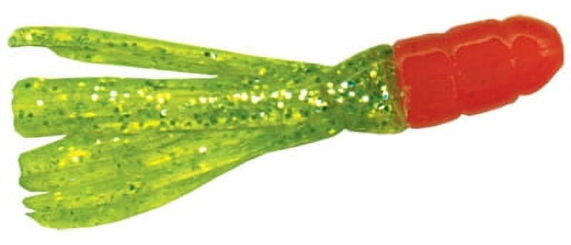 Arkie Lures Solid Body Fishing Tube, Color Red/Chartreuse