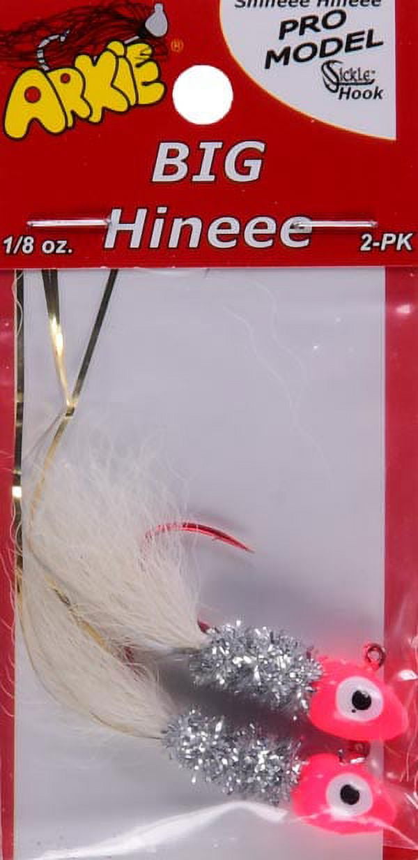 Arkie Pro Model Big Hineee Hook, Pink & White, 1/8 Oz., 2 Count