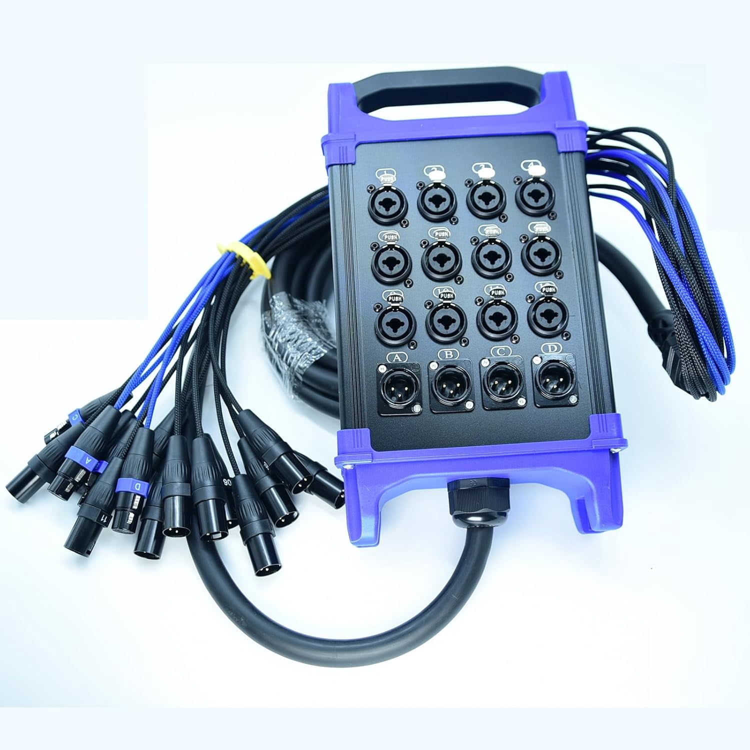 Arklove 12 Send Female 4 Return Male 16-Channel Low Profil XLR 1/4" TRS Send Sub Combo Splitter Snake Cable