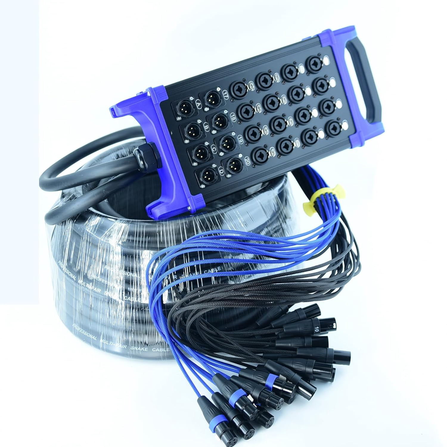 Arklove 16 Send Female 8 Return Male 24-Channel Low Profil XLR 1/4" TRS Send Sub Combo Splitter Snake Cable