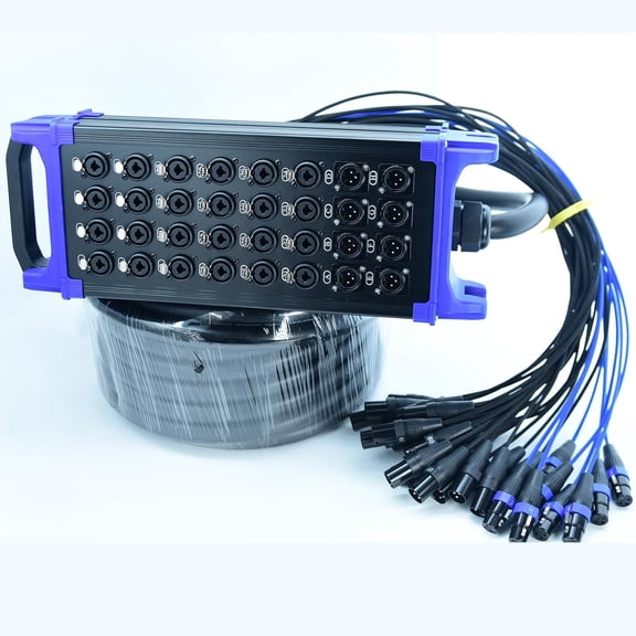 Arklove 24 Send Female 8 Return Male 32-Channel Low Profil XLR 1/4" TRS Send Sub Combo Splitter Snake Cable
