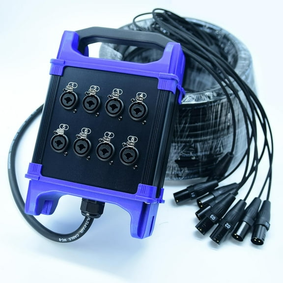 Arklove 8-Channel Low Profilemale XLR 1/4" TRS Female Send Sub Combo Splitter Snake Cable