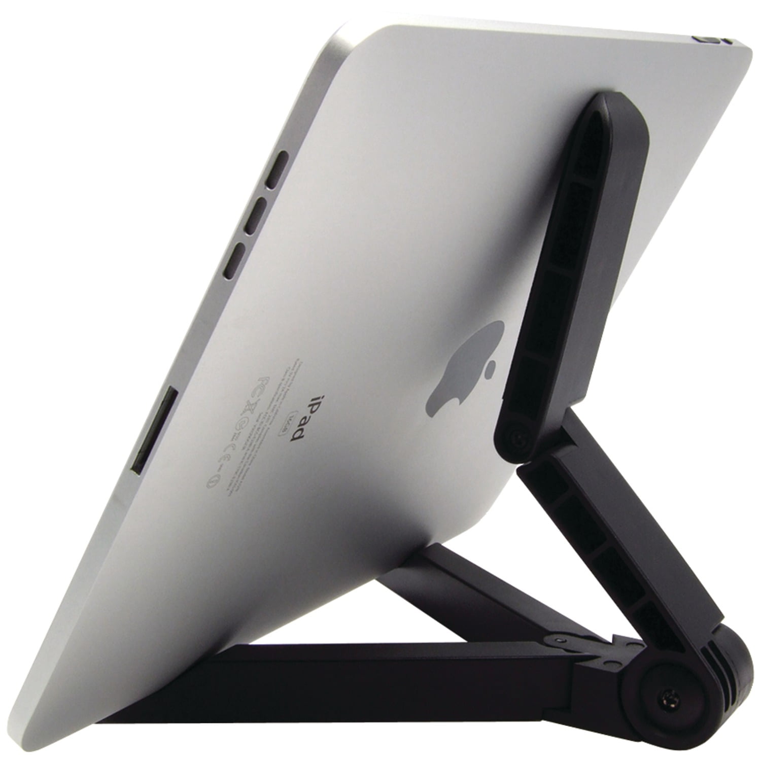 Black Foldable ABS Plastic Tablet Stand with Cushioned Support