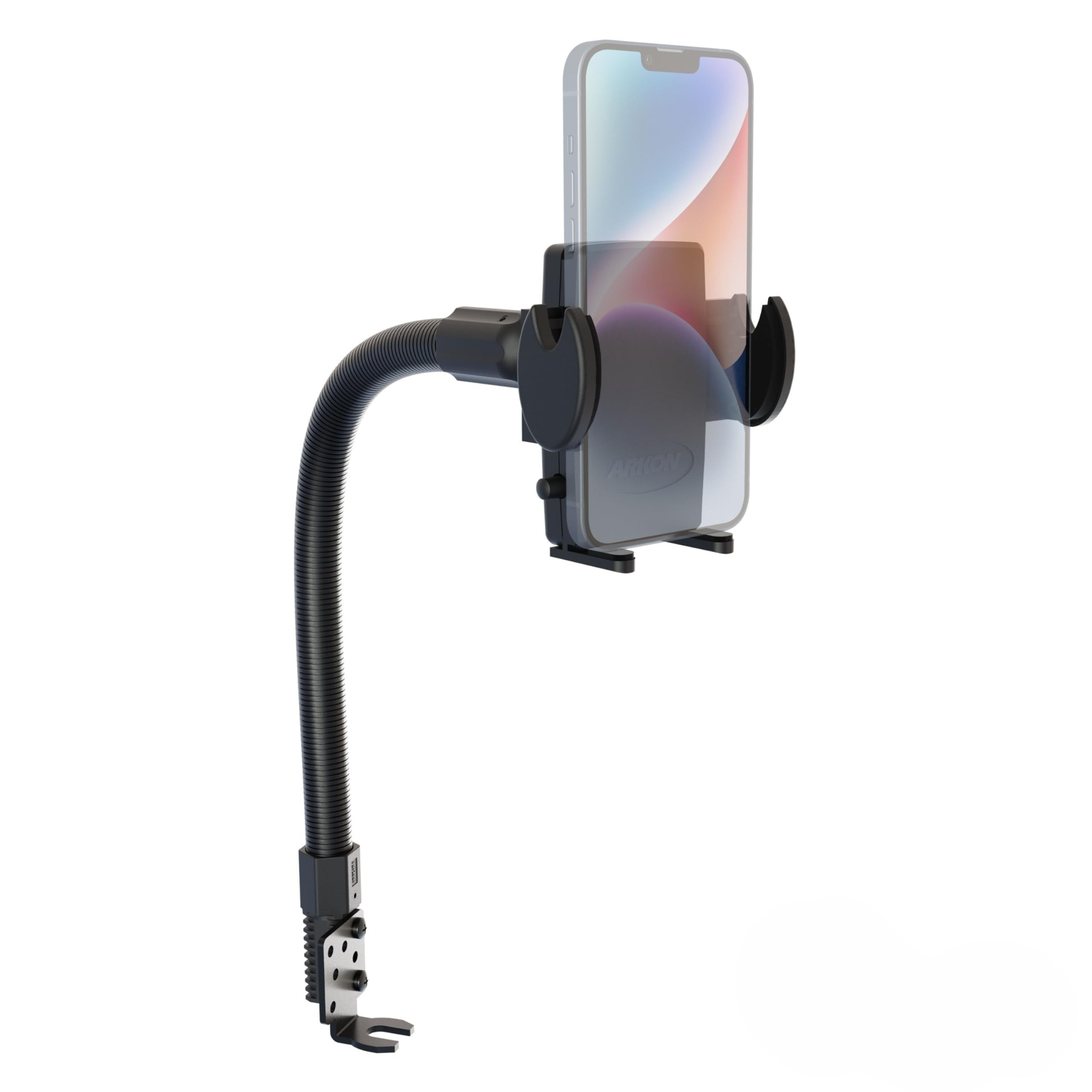Black Flexible Aluminum Car Seat Rail Phone Holder Mount