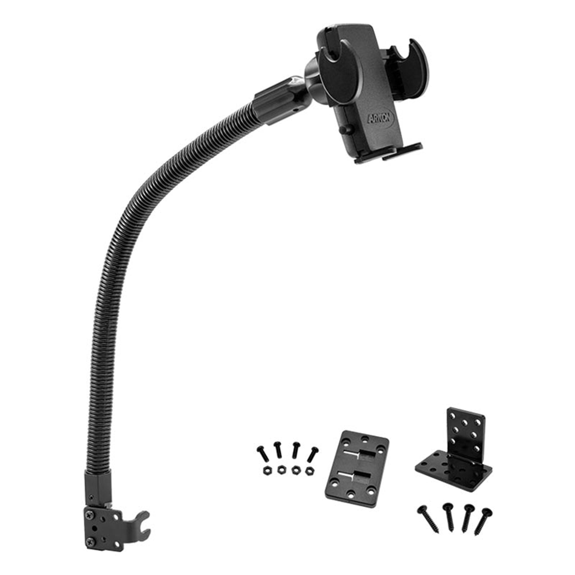 Black Flexible Aluminum Car Seat Rail Phone Holder Mount