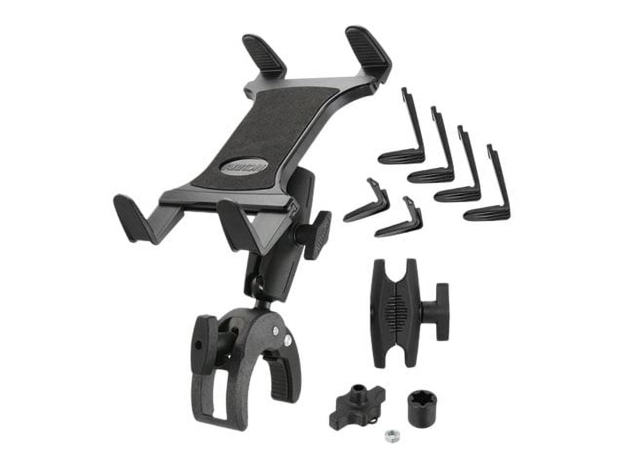 Black High-Strength Composite and Stainless Steel Tablet Holder with Clamp Mount