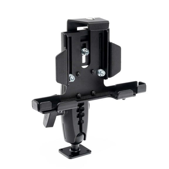 LockVise Metal Locking Tablet Mount with Drill Base Mount and 5" Metal Shaft