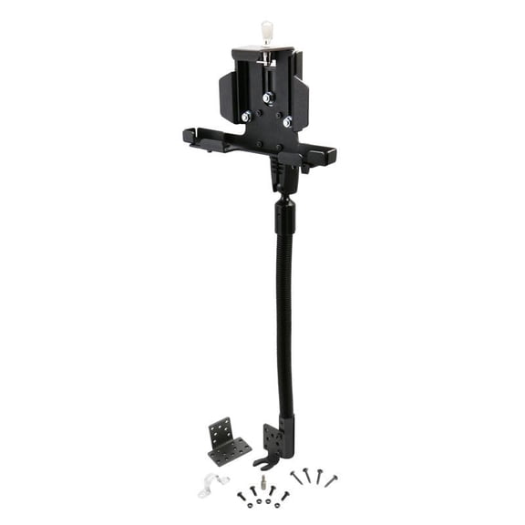 LockVise Metal Locking Seat Rail Tablet Mount with 18" Aluminum Gooseneck and 3.75" Shaft