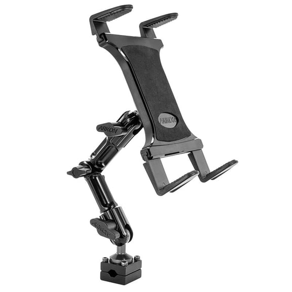 Heavy-Duty Slim-Grip Tablet Headrest Mount with Multi-Angle 8" Arm for iPad, Note, and more