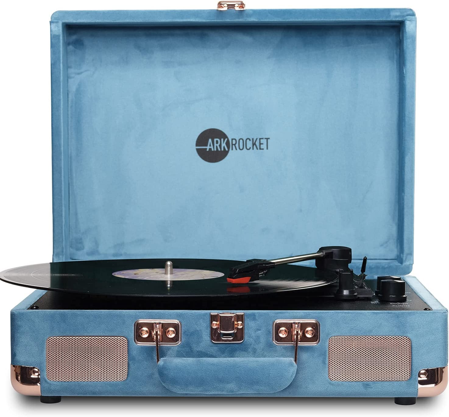 Speakers　Suitcase　Upgraded　V　with　Audio　Built-in　Bluetooth　Player　(Blue　Turntable　Sound　3-Speed　Vintage　Turntable　Record　DJ機材　Arkrocket　Curiosity