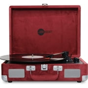 Arkrocket Curiosity Suitcase Bluetooth Turntable Vintage 3-Speed Record Player with Built-in Speakers Upgraded Turntable Audio Sound (Wine Velvet)