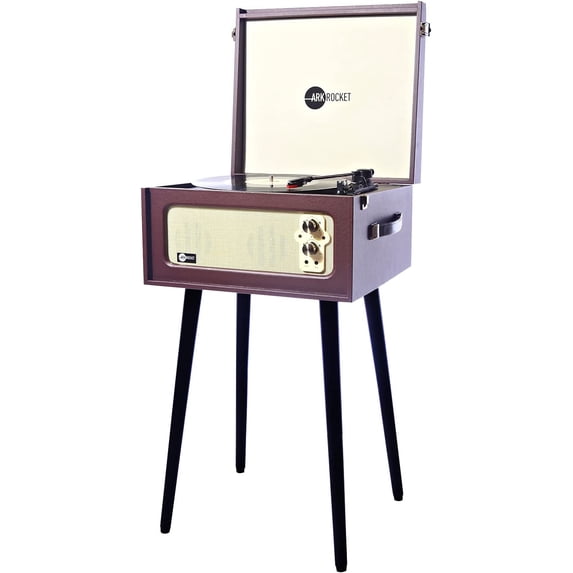 Arkrocket Discovery 3-Speed Bluetooth Record Player Retro Turntable Built-in Speakers Removable Legs