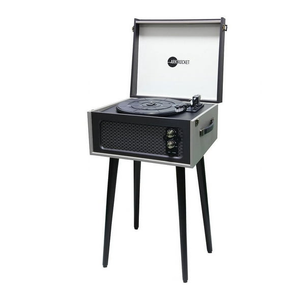Arkrocket Discovery 3-Speed Bluetooth Record Player Retro Turntable Built-in Speakers with Legs (Gray)