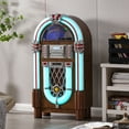 thumbnail image 1 of Arkrocket Taurus II Retro Jukebox, Bluetooth, Vinyl/CD/USB/SD, Dark Oak,AR01-02PH, 1 of 10