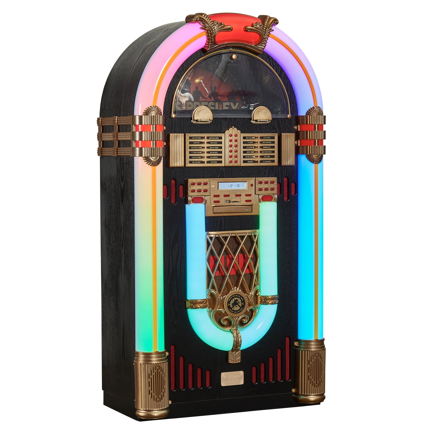 Arkrocket x Elvis Presley Jukebox Saturn V Full Size Bluetooth Vinyl Record Jukebox CD Player Vintage Radio Retro Turntable Classic Jukebox 51 inch
