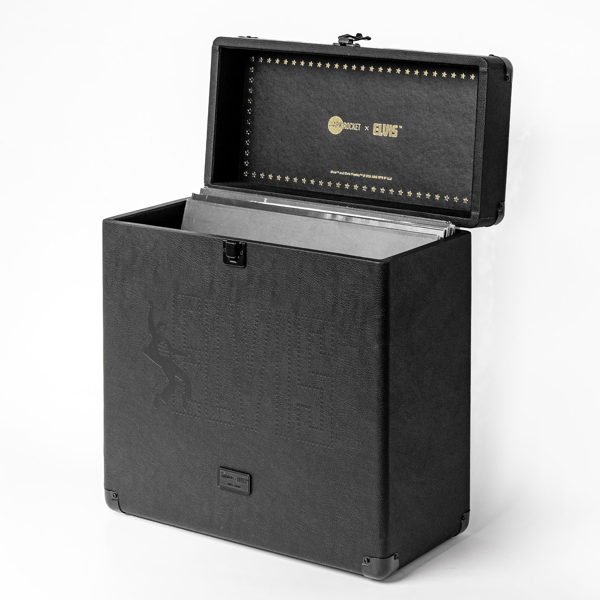 Elvis Presley '68 Black Faux Leather Vinyl Record Storage Case