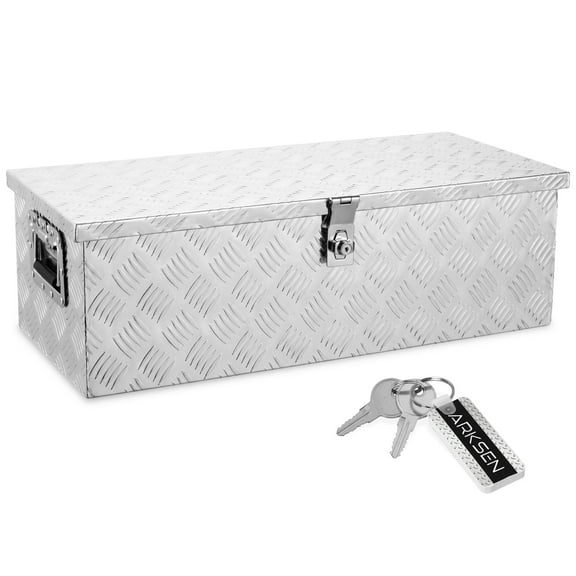 Arksen 30" Aluminum Toolboxes Underbody Tote Pickup Chest Box, Lock w/ Keys, 30-inch