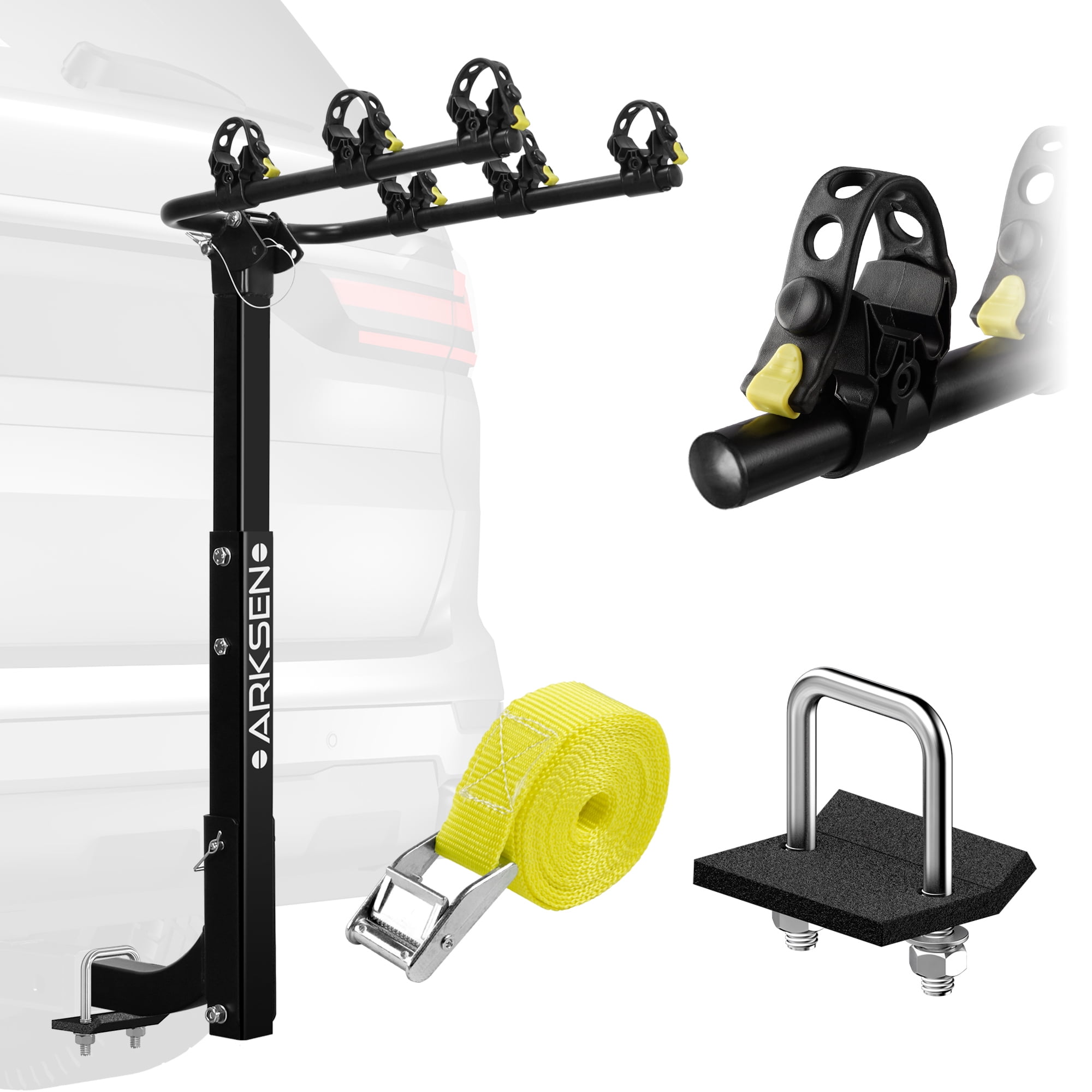 Arksen Premium 3-Bike Carrier Rack, Hitch Mount Swing Down, 2-Inch ...