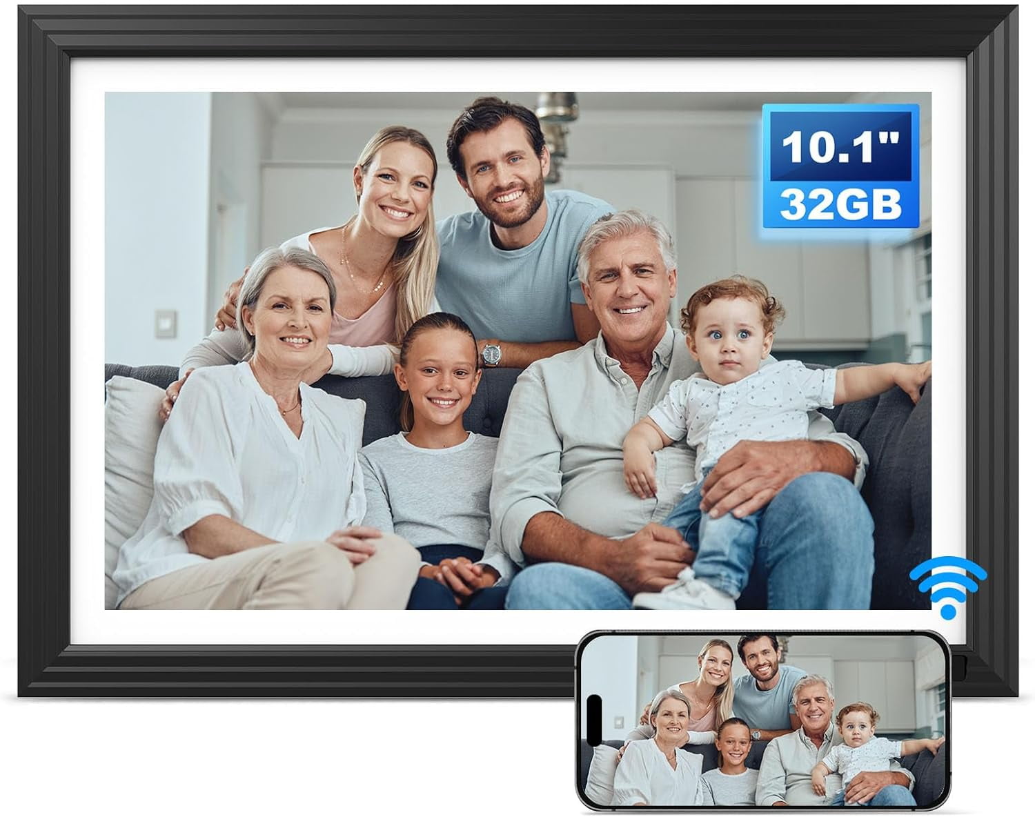 GIROOL WiFi Digital Picture Frame, 10.1Electric Smart Touch Screen Photo  Frame, 32GB Memory IPS Cloud Frame, Auto-Rotate or Wall Mount, Send Photos  and Videos via free App, Best Gift Choice 