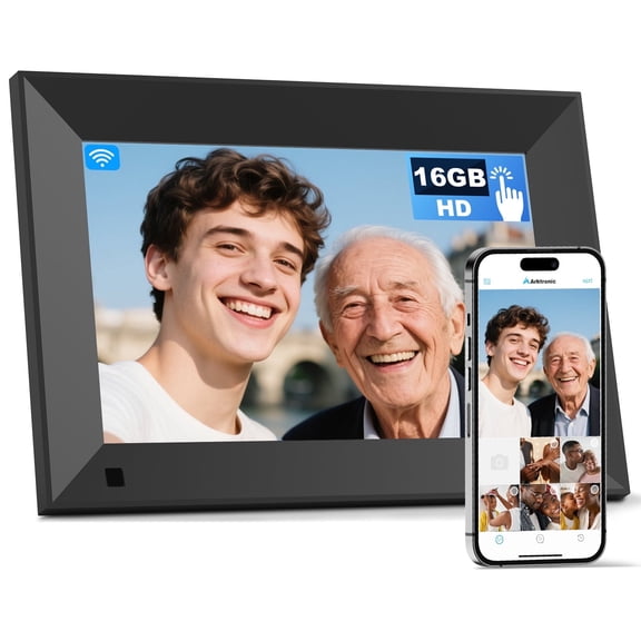 Arktronic 8 inch Digital Picture Frame, 1280x800 HD IPS WiFi Digital Photo Frame, 16GB Storage, Instantly Share Photo/Video via Apps/Email, USB/Mirco SD, Black