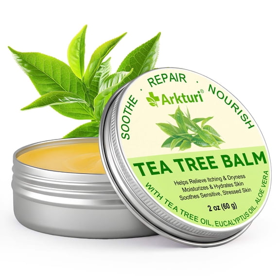 Arkturi Tea Tree Balm for Dry & Rough Skin, Moisturizing Skin Care Balm with Tea Tree Oil & Aloe Vera, 60g